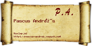 Pascus András névjegykártya
