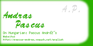 andras pascus business card